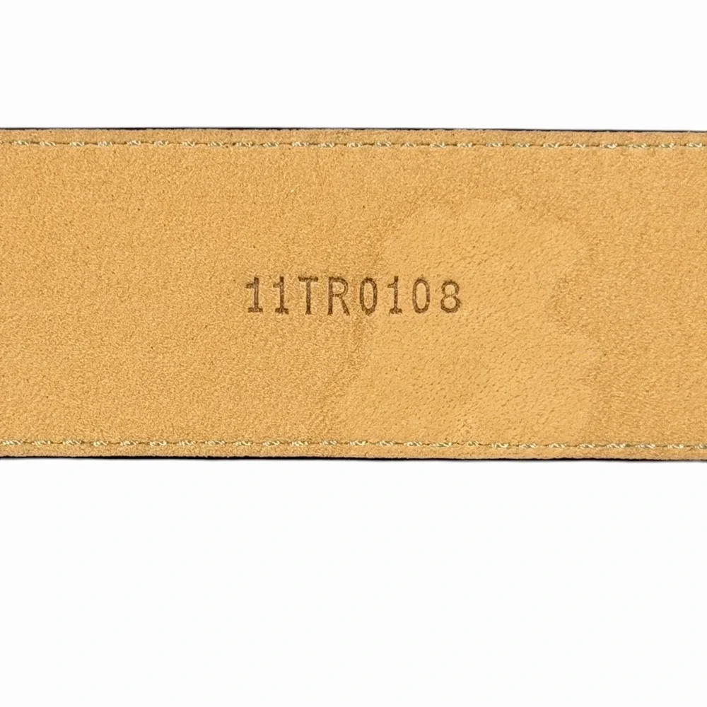 Donald J.Trump Signature Collection Mens Brown Leather Belt Brass Buckle Size 38